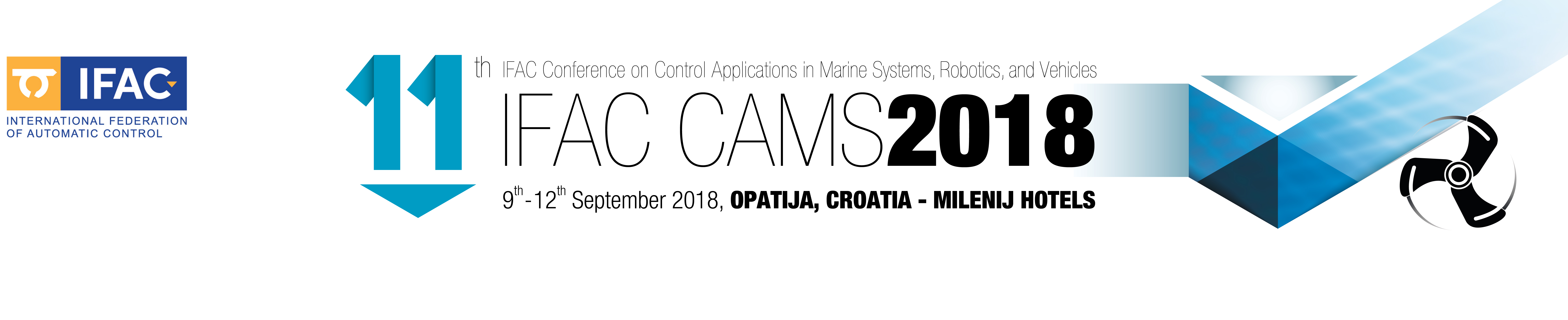 Control Applications in Marine Systems, Robotics, and Vehicles - 11th CAMS 2018™